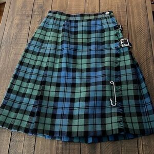 Vintage Florence Walsh Scottish tartan Plaid Pleated Skirt